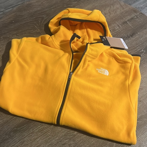 THE NORTH FACE Teen Glacier Lightweight Full Zip Hooded Jacket Summit Gold NWT - Picture 2 of 6